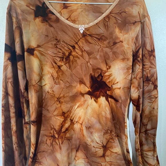 Y2K Desert Tie-Die Long Sleeve Women’s Top - Picture 5 of 5